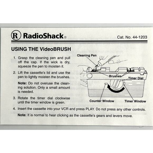 VHS Cleaning Cassette VCR Professional Video BRUSH NVR USED - Picture 8 of 8